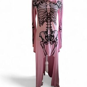 Killstar sheer mistery cloak Avril Lavigne collab pastel pink skeleton